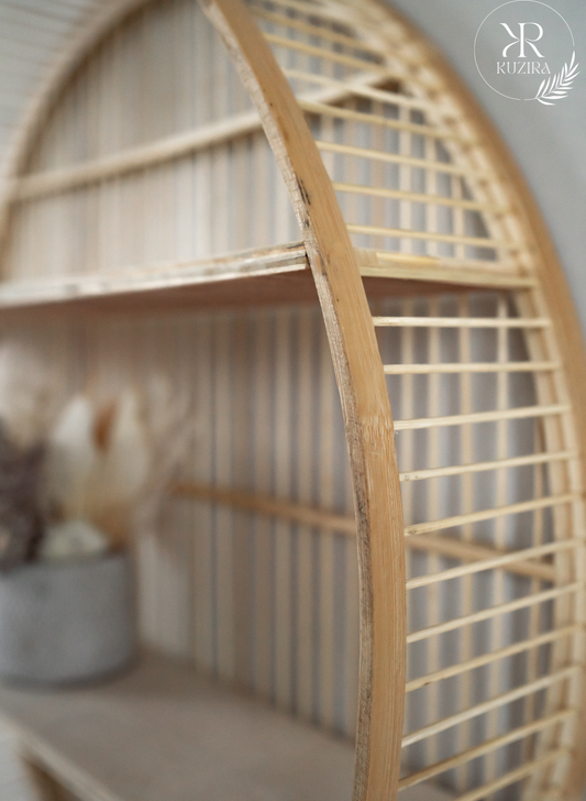 Rundes Regal aus Bambus mit 2 Ablageflächen - Der Bambusexperte