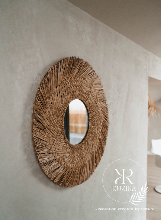 Wandspiegel aus Seegras - Der Sonnenschein